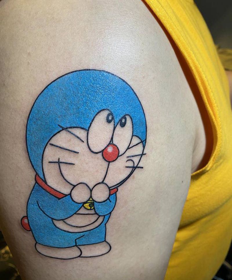 哆啦a梦纹身图片_手臂纹身图案