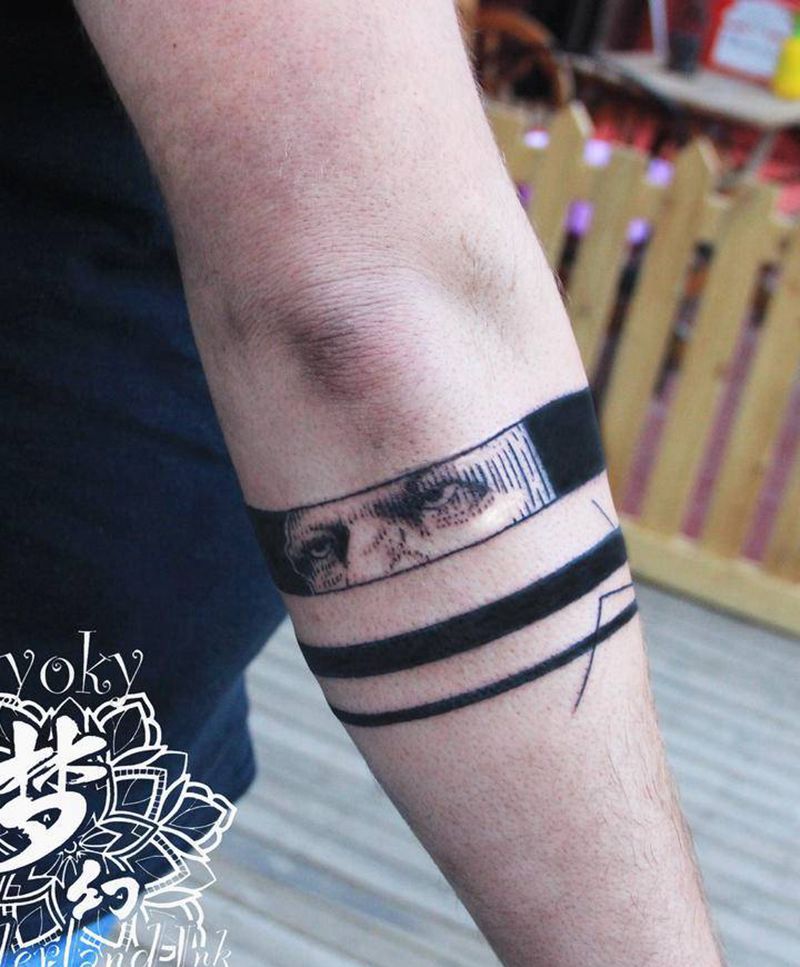 艺术臂环纹身图片_手臂图腾点刺纹身图案