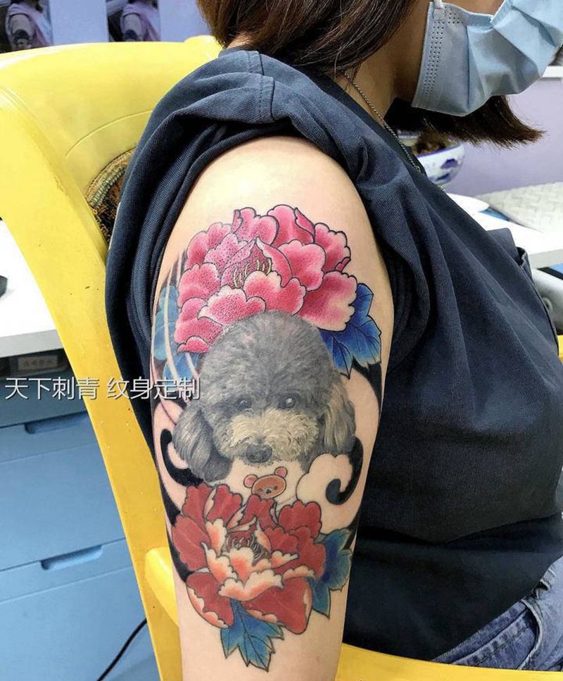 宠物狗纹身图片_手臂New School纹身图案