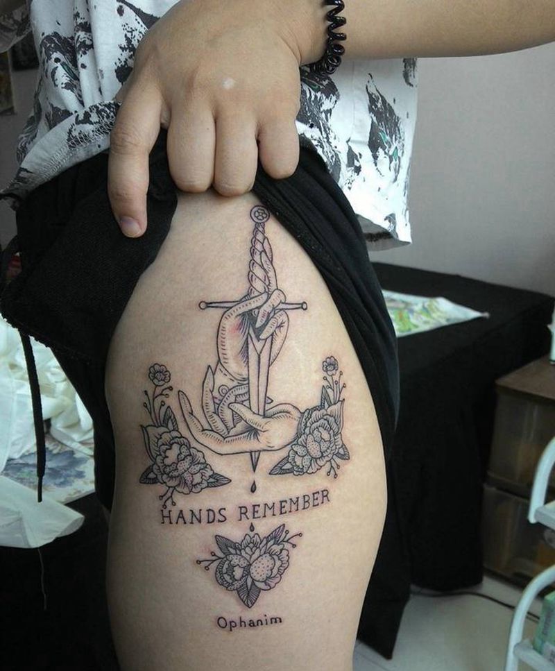 2014年作品纹身图片_腿部点刺纹身图案