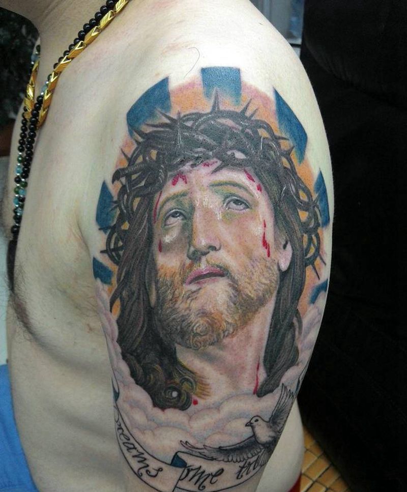 2014年作品,耶大爷纹身图片_手臂欧美写实纹身图案