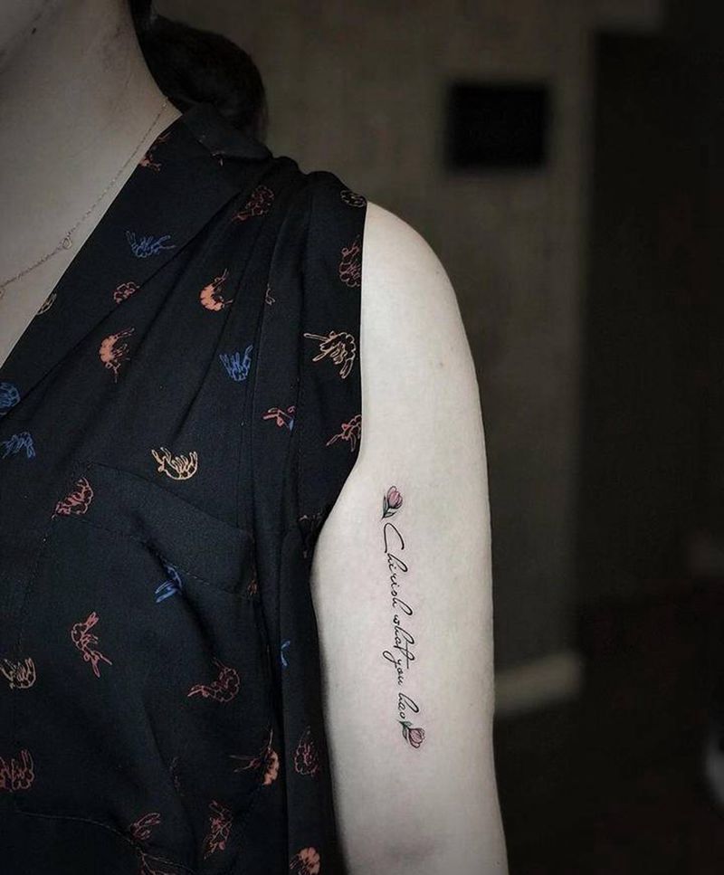 珍惜你所拥有的纹身图片_手臂纹身图案