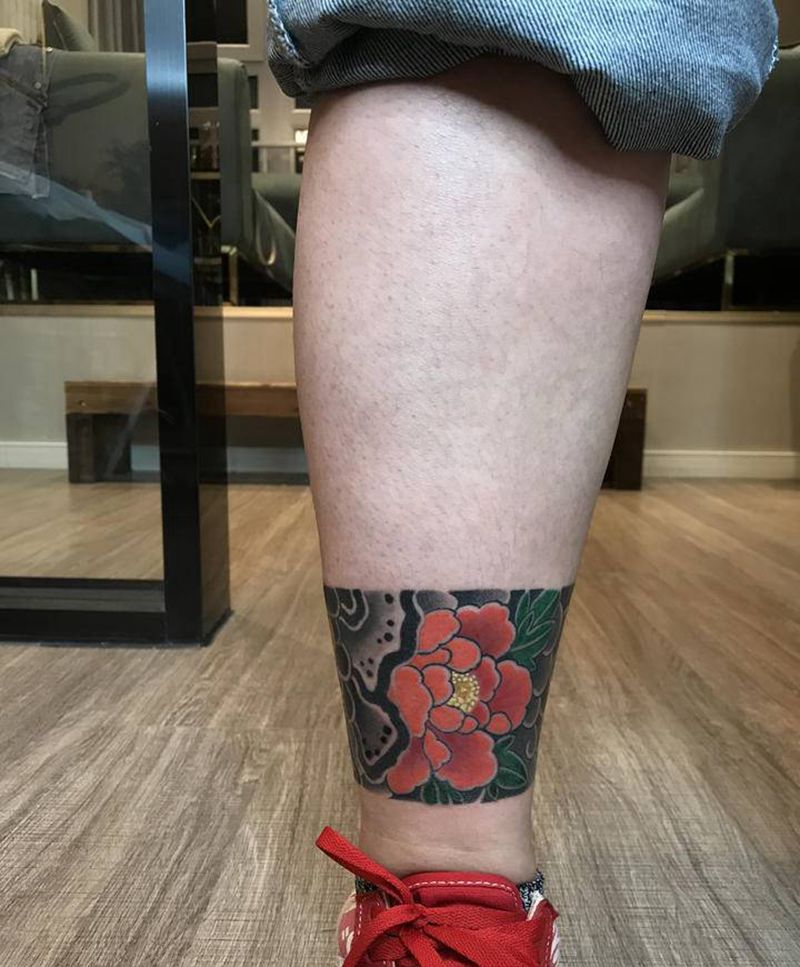 日式老传统脚环纹身图片_脚部老传统纹身图案