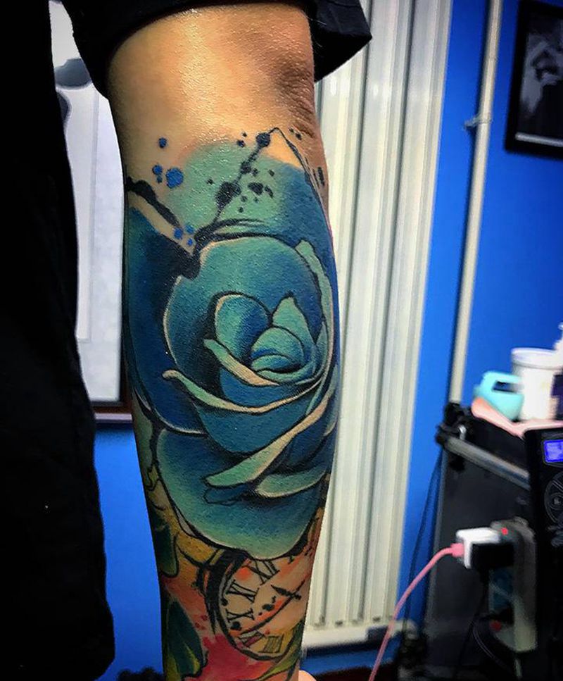 花纹身图片_手臂水墨纹身图案