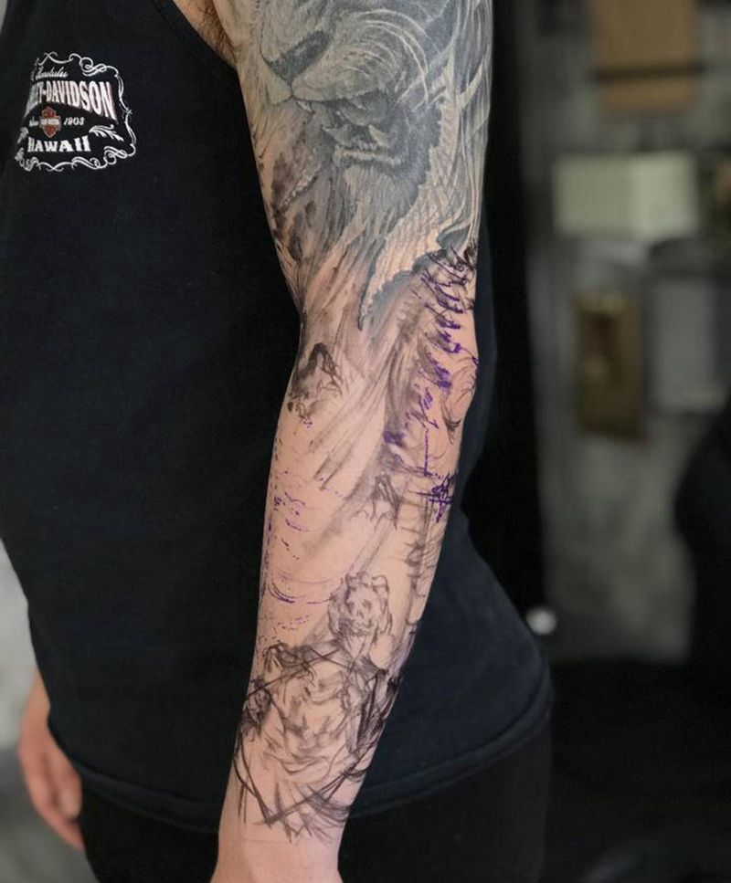 小丑纹身图片_手臂纹身图案