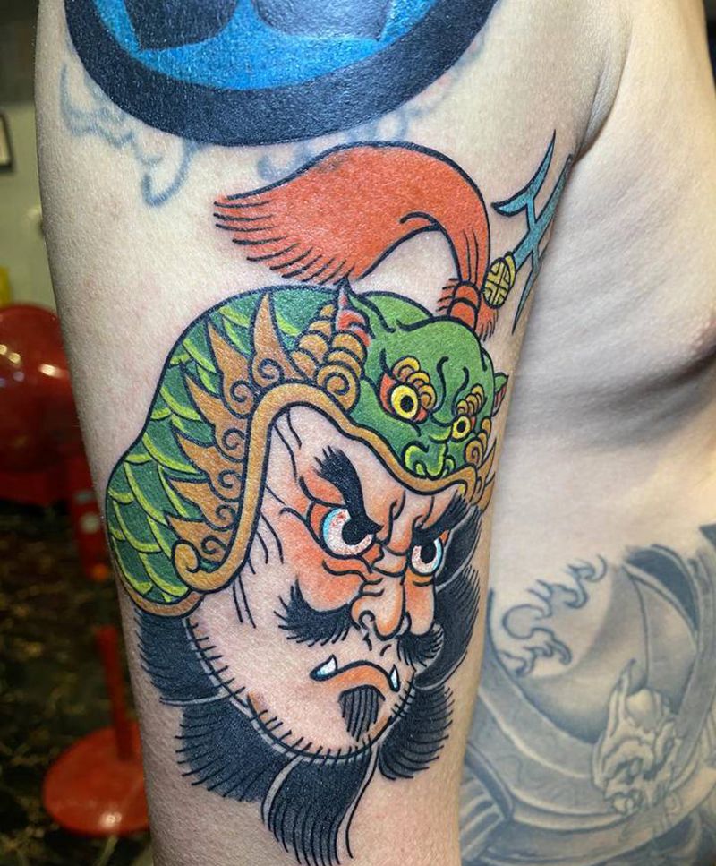 七福神_毘沙门天纹身图片_手臂肩部新传统老传统纹身图案