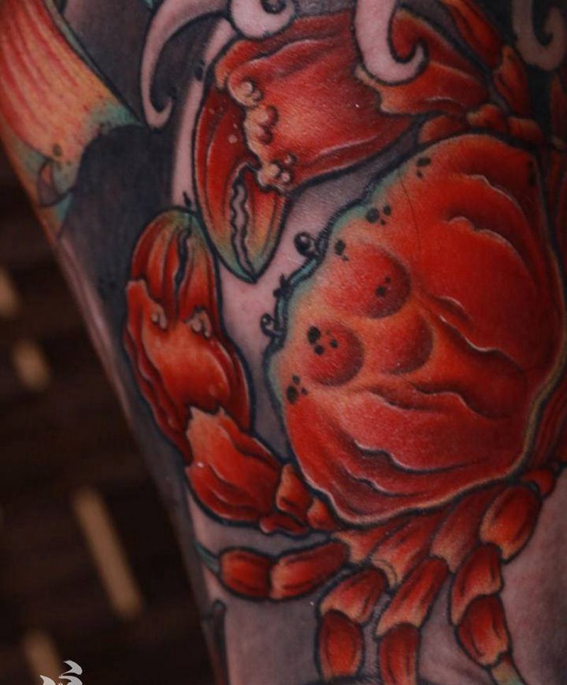 包小腿鲤鱼纹身图片_腿部新传统纹身图案