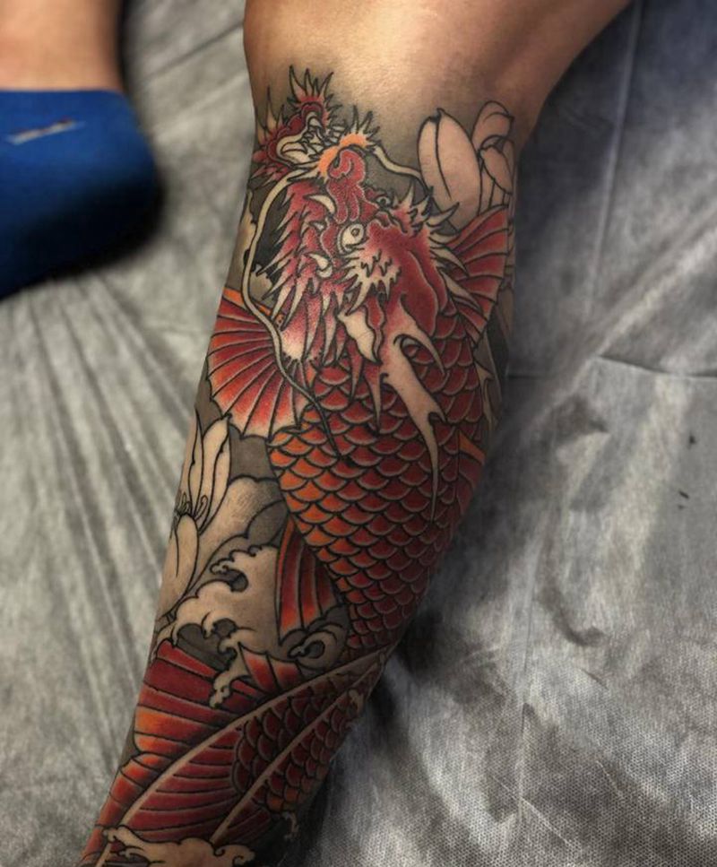 鳌鱼纹身图片_新传统纹身图案