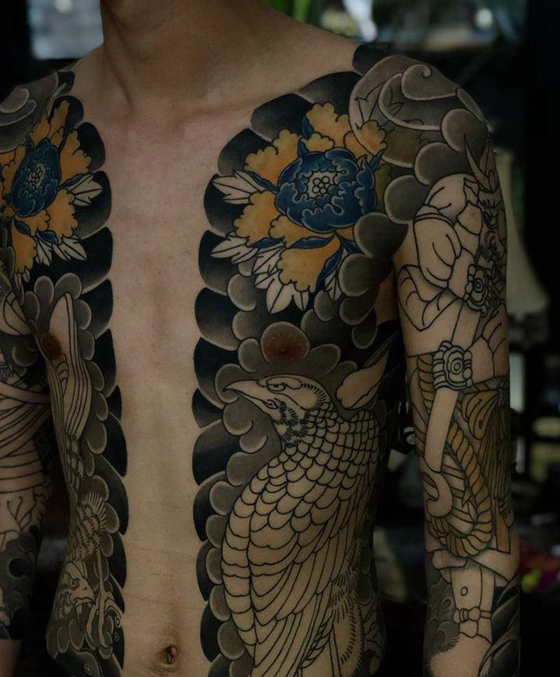 开衫纹身图片_老传统纹身图案