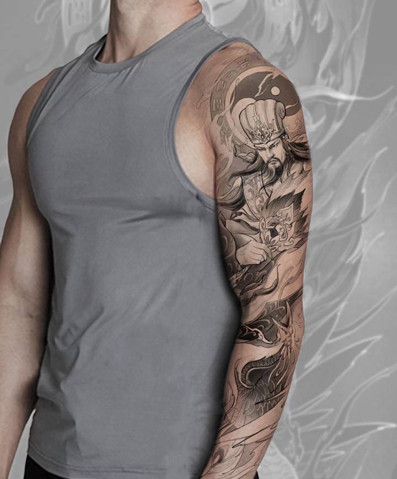 诸葛亮设计【PS效果图】纹身图片_手臂新传统诸葛亮纹身图案