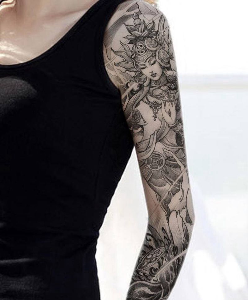 度母设计+【PS效果图】纹身图片_手臂新传统度母纹身图案