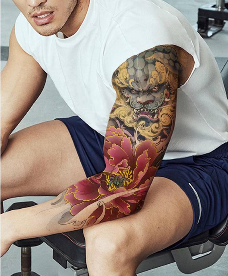 唐狮设计+【PS效果图】纹身图片_手臂新传统唐狮纹身图案