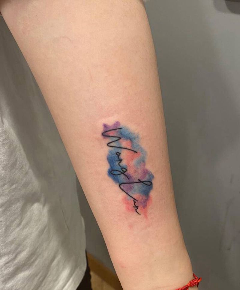 添加修改纹身图片_手臂水彩纹身图案