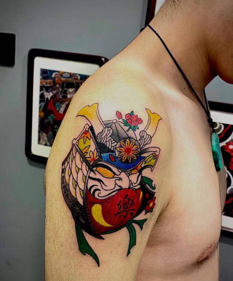 达摩蛋纹身图片_手臂纹身图案