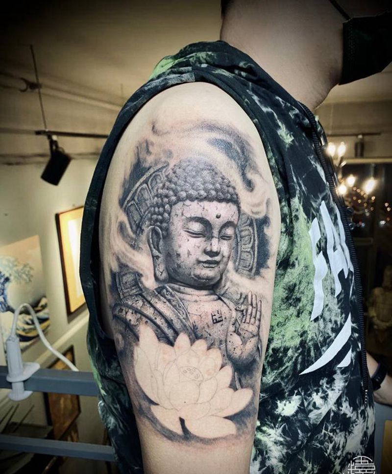 阿弥陀佛纹身图片_手臂纹身图案