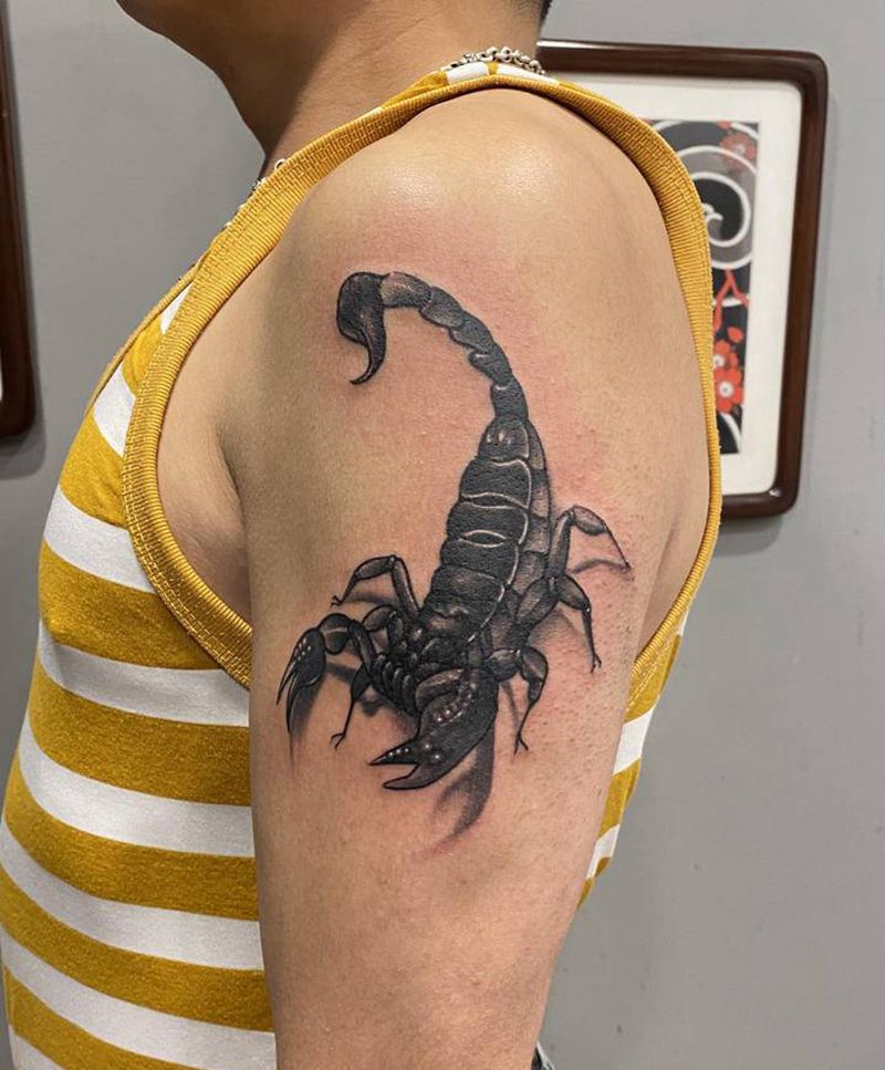 蝎子纹身图片_手臂纹身图案