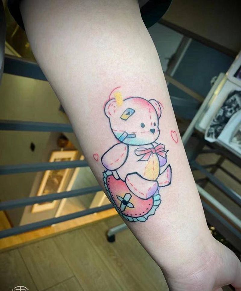 玩具熊纹身图片_手臂纹身图案