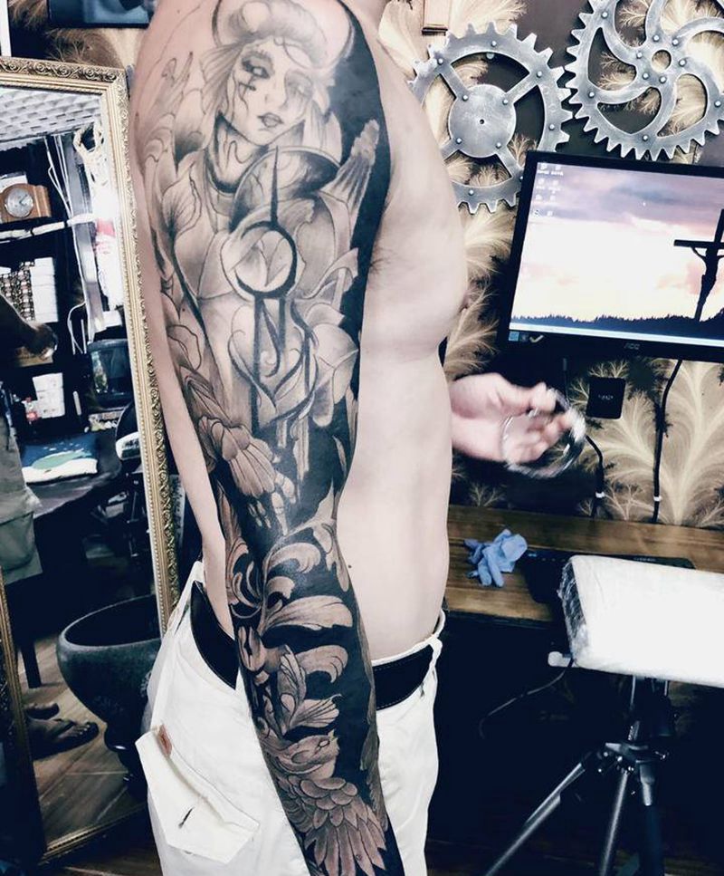 未完纹身图片_手臂新传统纹身图案