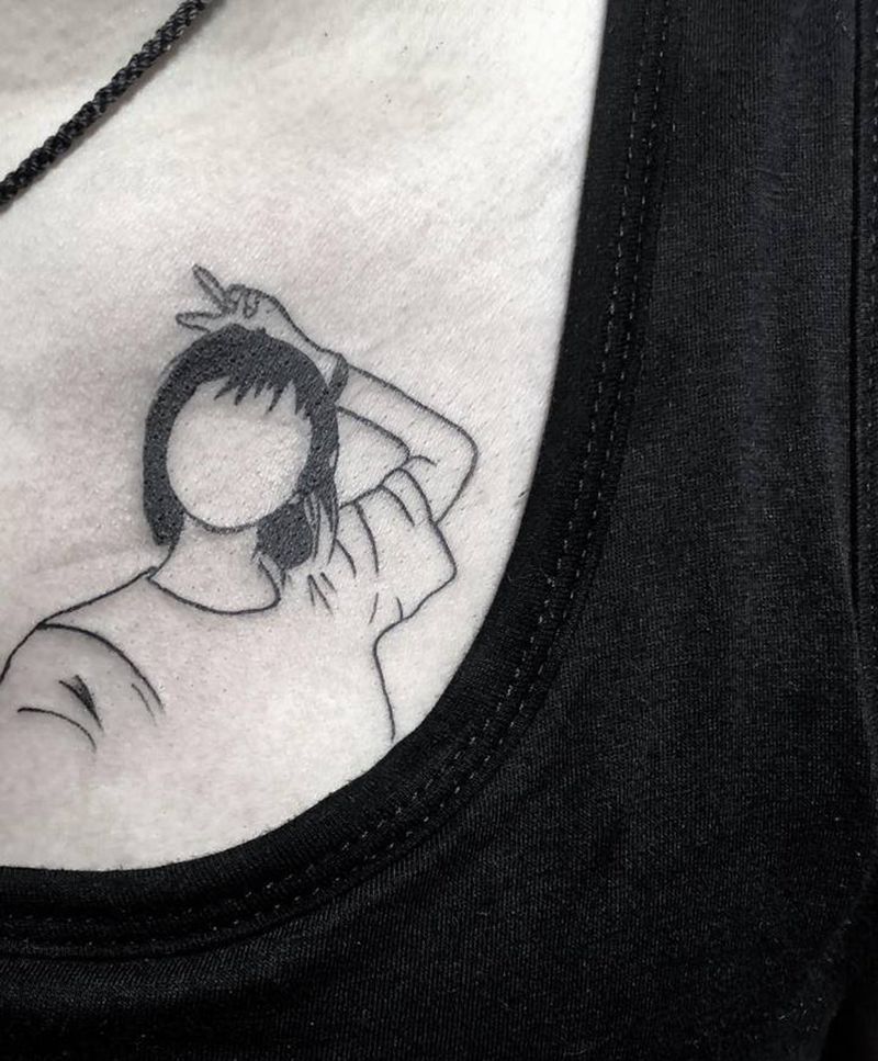 简笔画纹身图片_胸部图腾纹身图案