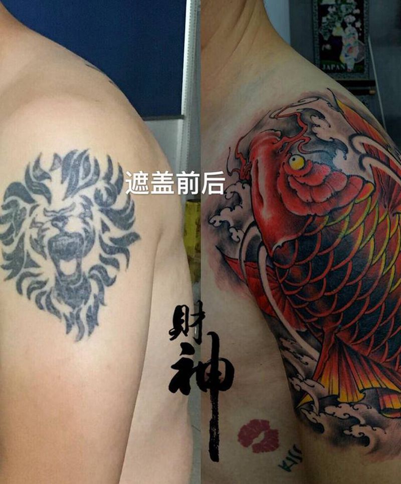 遮盖纹身图片_手臂新传统纹身图案