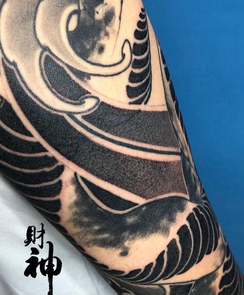 局部纹身图片_手臂老传统纹身图案