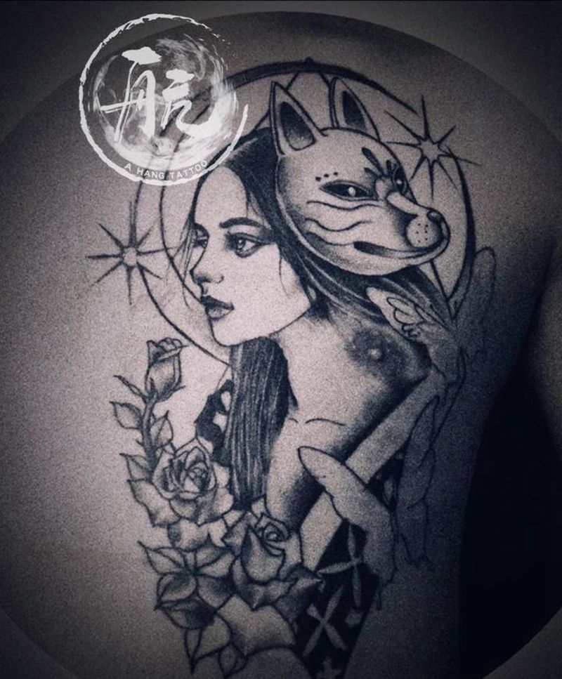 艺伎？纹身图片_胸部几何纹身图案