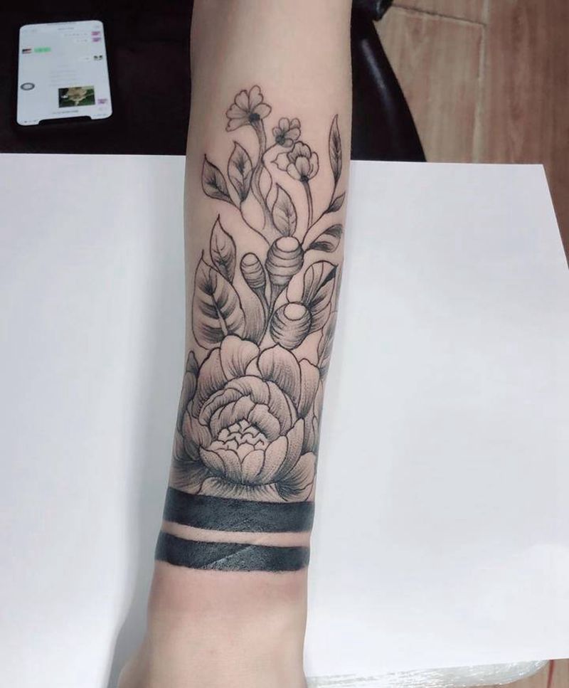 遮盖纹身图片_手臂点刺纹身图案