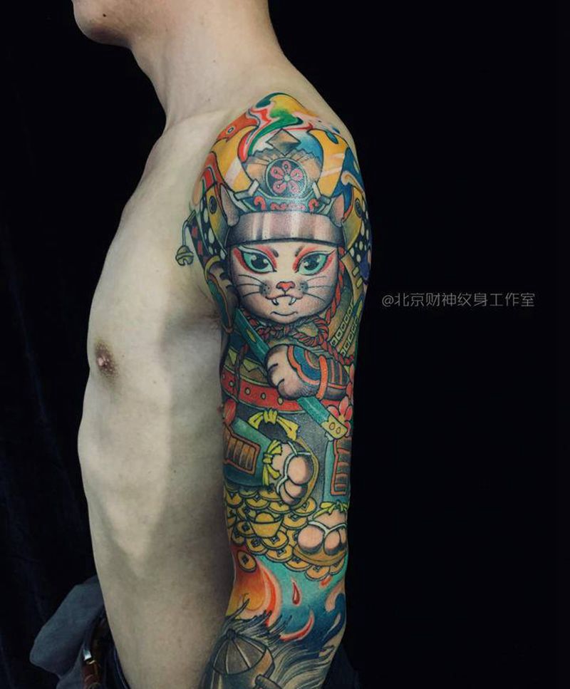 school花臂纹身图片_手臂New School纹身图案