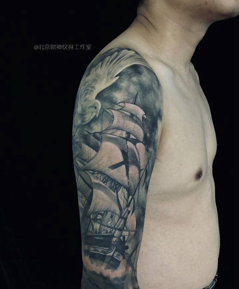 欧美花臂纹身图片_手臂欧美写实纹身图案