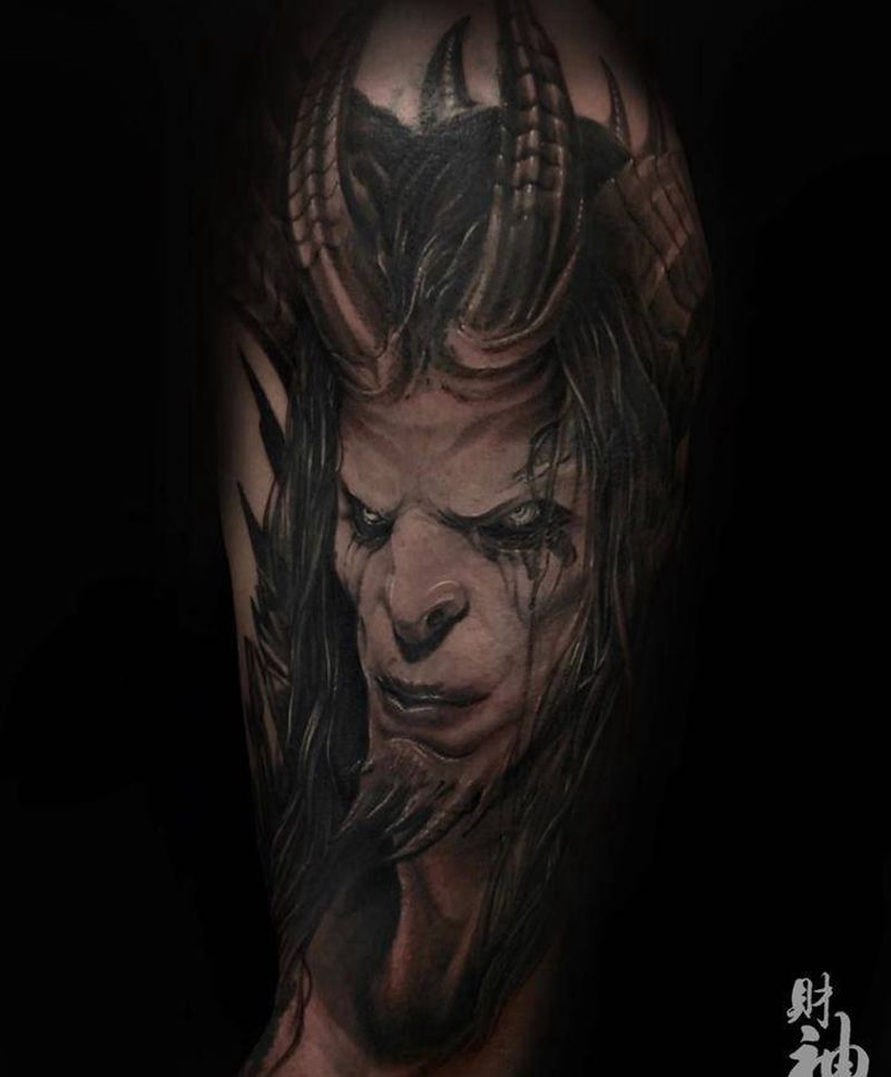 Medivh （麦迪文）纹身图片_手臂欧美写实纹身图案