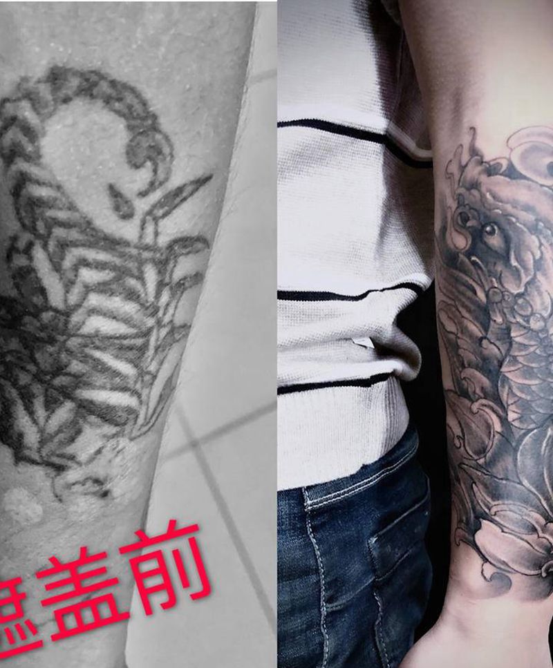 遮盖纹身图片_手臂新传统纹身图案