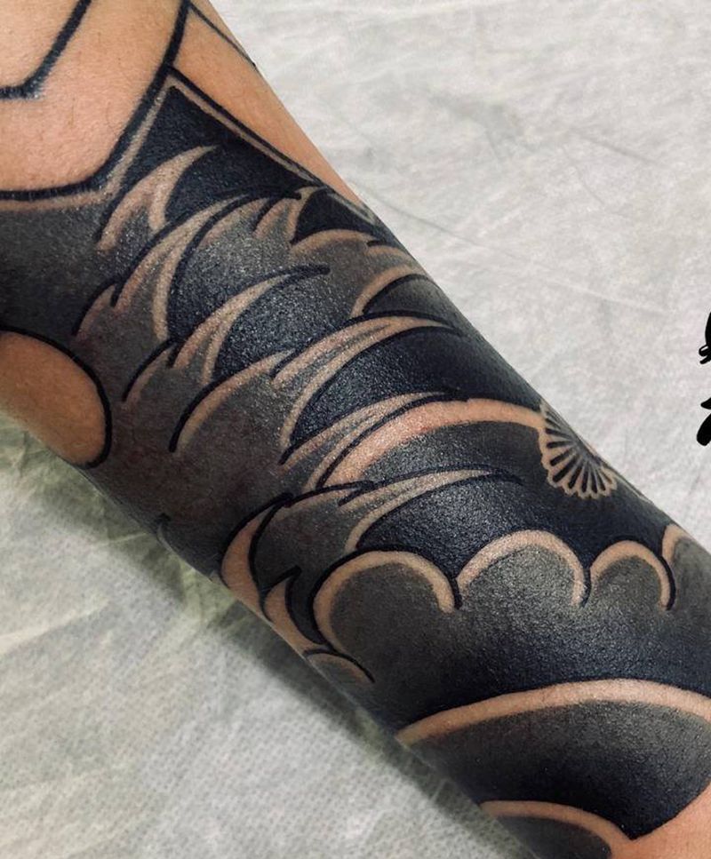 局部纹身图片_手臂老传统纹身图案