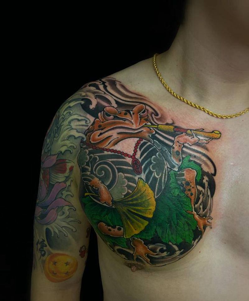 遮盖纹身图片_胸部老传统新传统纹身图案