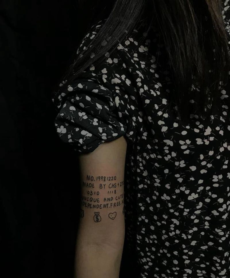 序列英文纹身图片_手臂纹身图案