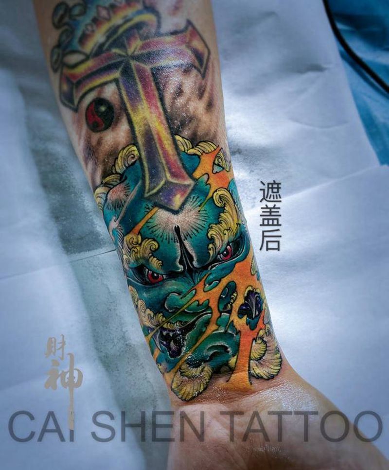 遮盖纹身图片_手臂新传统纹身图案