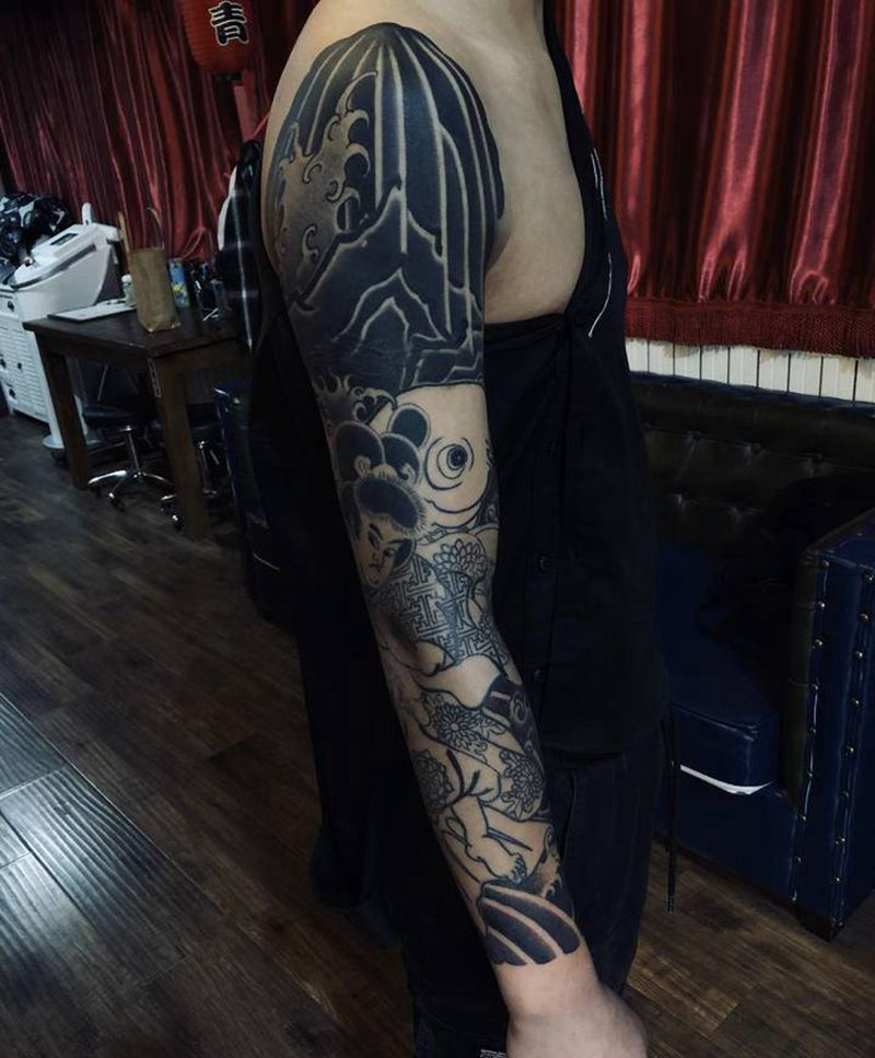 遮盖旧图纹身图片_老传统纹身图案