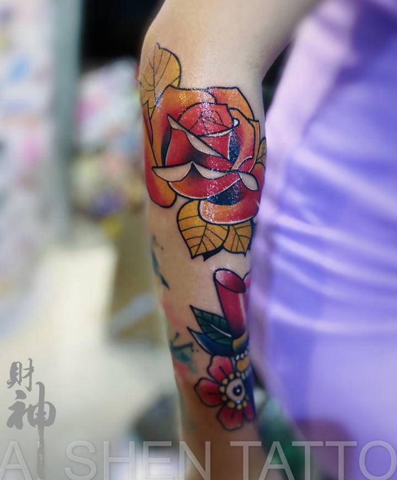 school纹身图片_手臂Old School纹身图案