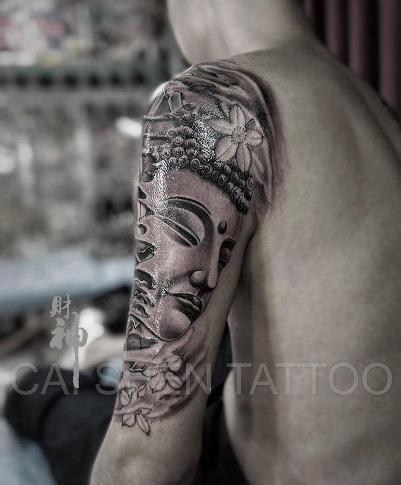 佛纹身图片_手臂新传统纹身图案