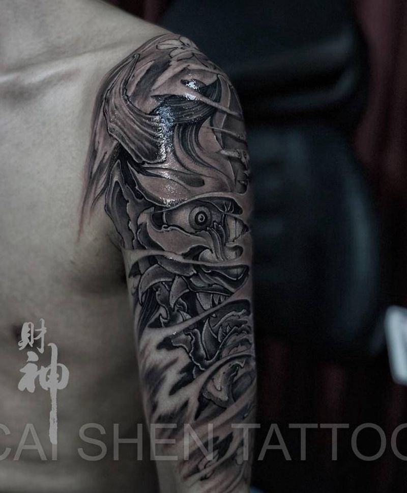 魔纹身图片_手臂新传统纹身图案