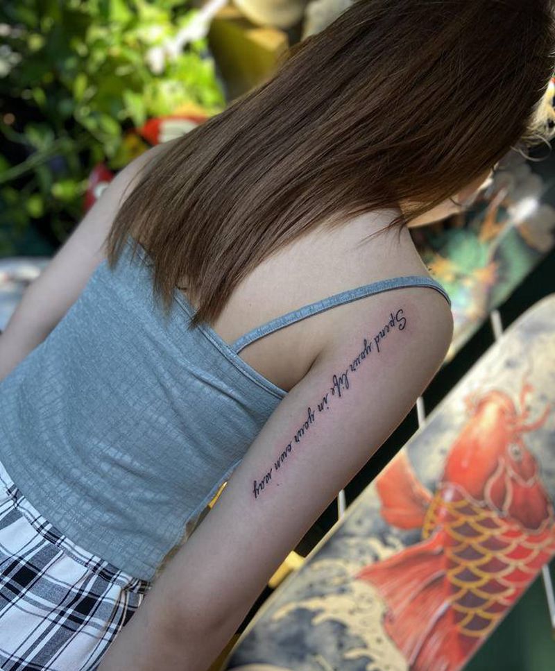 夏日必备纹身图片_手臂花体字小清新纹身图案