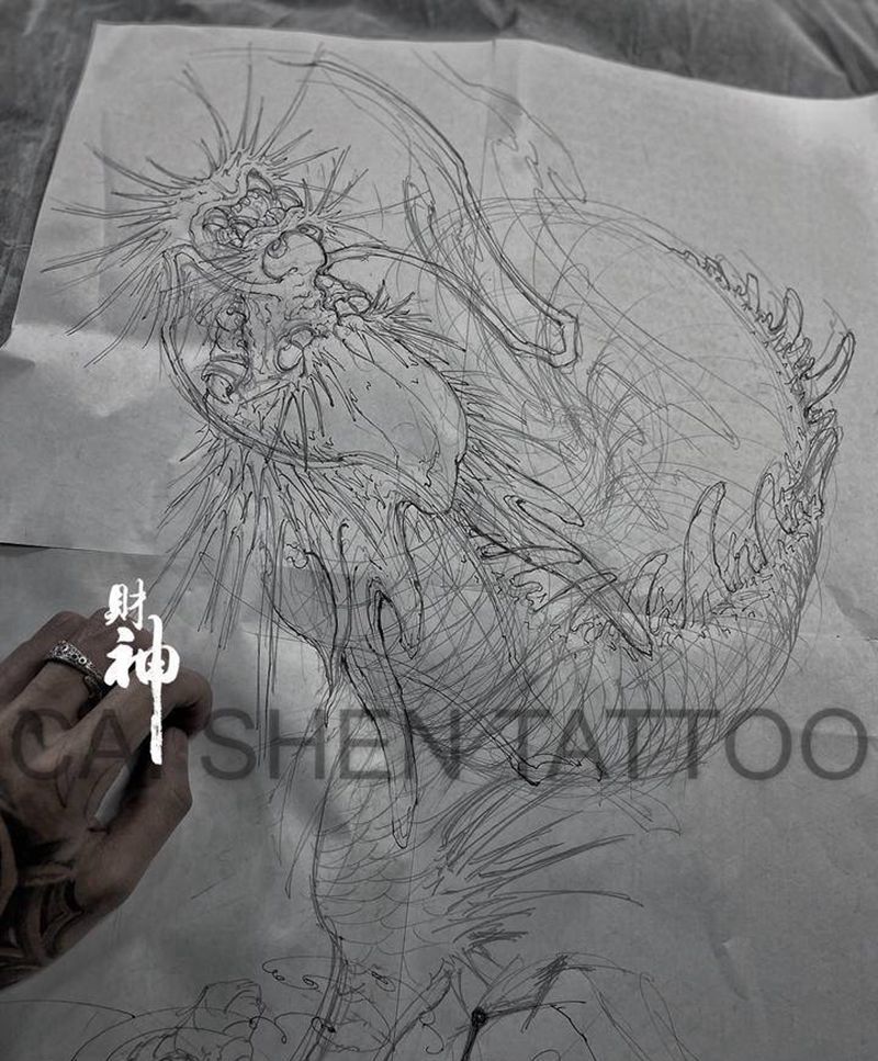 小草稿纹身图片_手臂背部新传统纹身图案