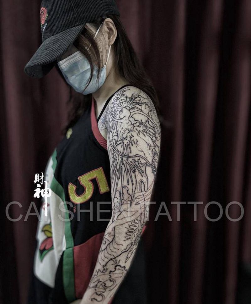 上身纹身图片_手臂新传统纹身图案