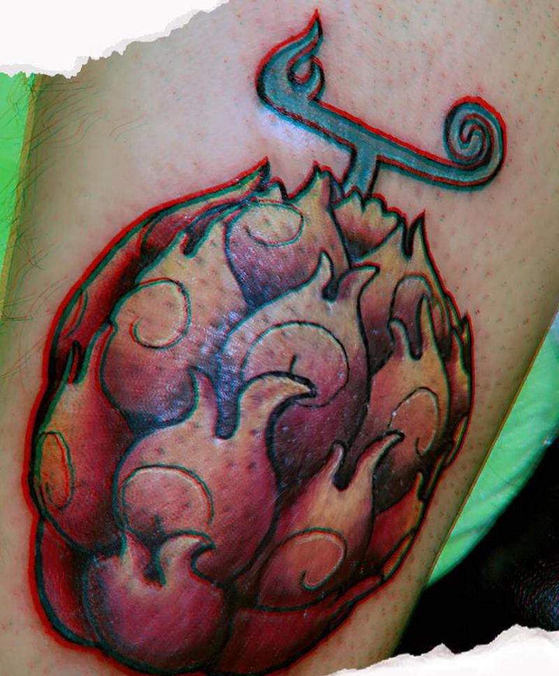 烧烧果实！纹身图片_腿部手臂New School新传统纹身图案