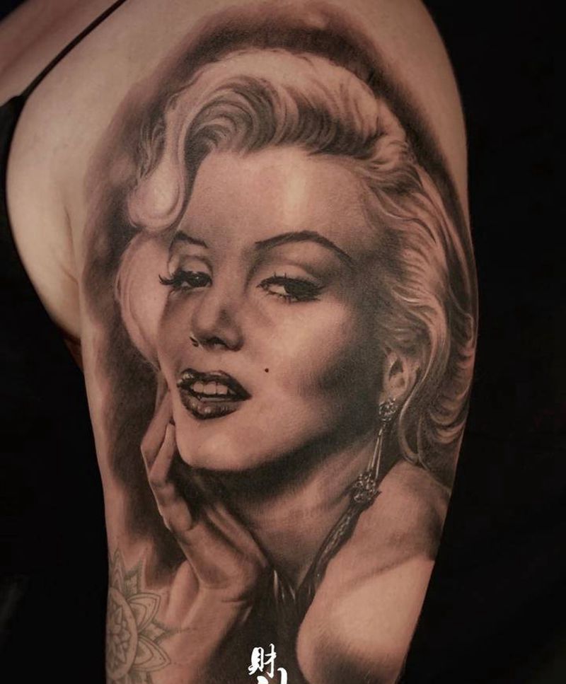 玛丽莲·梦露纹身图片_手臂欧美写实纹身图案