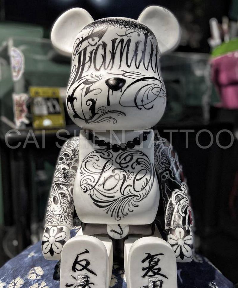 通体纹身图片_手臂腿部花体字老传统纹身图案