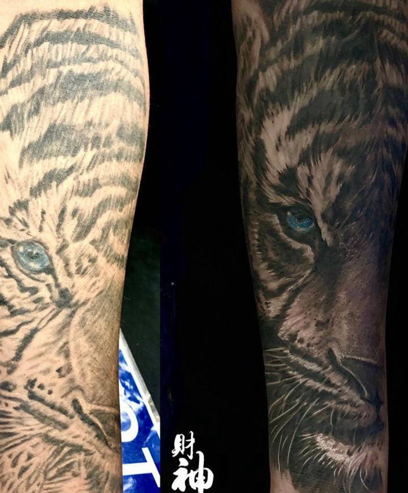 修改纹身纹身图片_手臂欧美写实新传统纹身图案