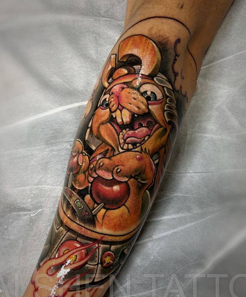 开飞船纹身图片_手臂New SchoolOld School纹身图案