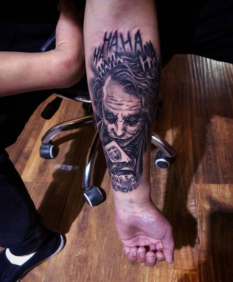 小丑纹身图片_欧美写实纹身图案