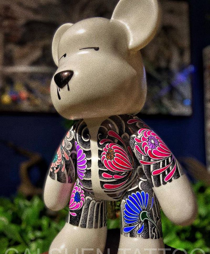 什么熊呀纹身图片_胸部背部新传统老传统纹身图案