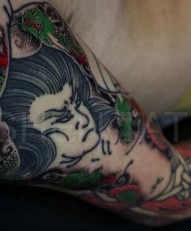 史进未完纹身图片_手臂新传统老传统九纹龙史进纹身图案